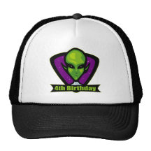 Alien-Eindringlings-4. Geburtstags-Geschenke Trucker Kappe