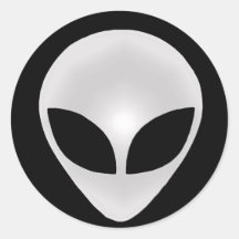 Alien-Grau-Kopf Aufkleber