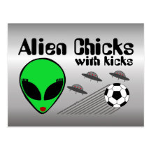 Alien-Küken mit Tritten Postkarten