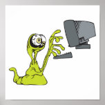 alien-Monster Blob des grünen Computers schreiben Posterdrucke
