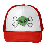 Alien-Schädel und gekreuzte Knochen Kultcaps