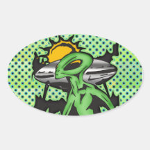 Alien UFO Aufkleber