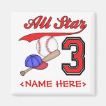 All-Star- Baseball-3. Geburtstag Kühlschrankmagnete