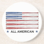 Alle amerikanischen Baseball-Flaggen-Untersetzer