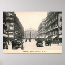 Allee de L'Opera, Paris, Frankreich Vintag Plakatdrucke