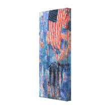Allee im Regen, Hassam, Vintager Impressionismus Galerie Falt Leinwand