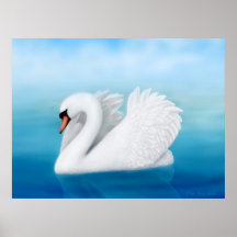 Alleiner stummer Schwan-Druck Plakate