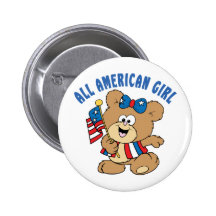 Aller amerikanische Mädchen-Bär Buttons