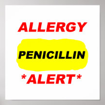 Allergie-wachsamer Penicillin-Allergie-Entwurf all Plakatdruck