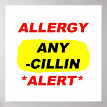 Allergie wachsames cillin derivitives Allergie-Ent Posterdruck