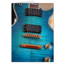 Alles Gute zum Geburtstag - blauer Gitarre Körper Karte