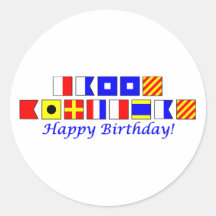 Alles Gute zum Geburtstag buchstabiert im Seeflagg Sticker