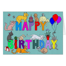 Alles Gute zum Geburtstag für den Katzen-Liebhaber Grußkarten