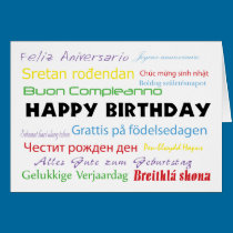 Alles Gute zum Geburtstag in der viele Sprachenkar karten