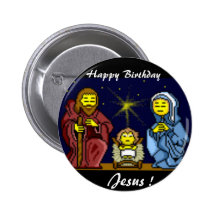 Alles Gute zum Geburtstag, Jesus! Anstecknadelbuttons