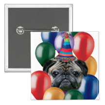 Alles Gute zum Geburtstag Mopshund Button