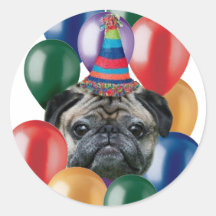 Alles Gute zum Geburtstag Mopshundaufkleber
