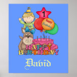 Alles Gute zum Geburtstag steigt den einjährigen J Plakatdrucke