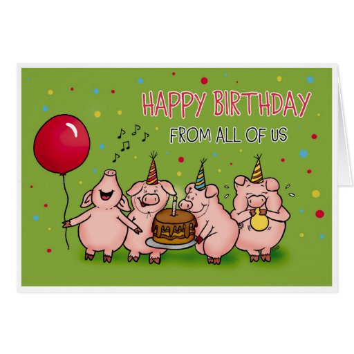 Alles Gute zum Geburtstag von allen uns lustige Grußkarte Zazzle