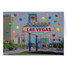 Alles- Gute zum Geburtstagkarte Las Vegass mit Bal