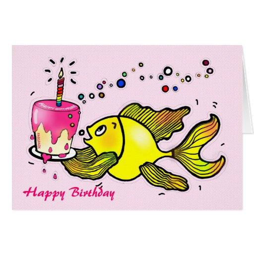 Alles Gute zum GeburtstagmädchenFische lustige Karte Zazzle