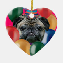 Alles- Gute zum GeburtstagMopshund Weihnachtsbaum Ornament