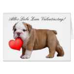 Alles Liebe zum Valentinstag Bulldoggen-Welpenkart