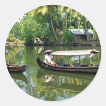 Alleypey Stauwasser, Indien Runde Sticker