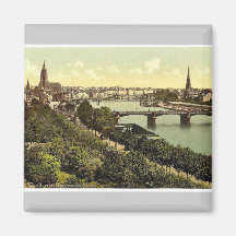 Allgemeine Ansicht, der Fluss und Lager, Frankfort Kühlschrankmagnet