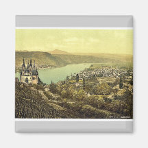 Allgemeine Ansicht, Remagen, der Rhein, Deutschlan Kühlschrankmagnet