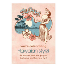 Aloha Hula Mädchen-Party Einladung