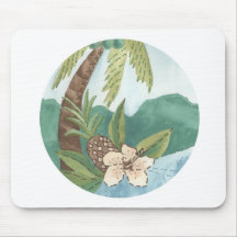 Aloha Kokosnuss, Ananas, Hibiskus-Entwurf Mousepad
