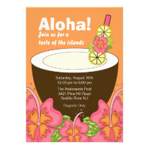 Aloha Sommer-Party Luau Einladung