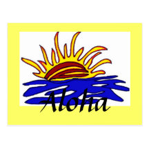 Aloha Sonnenuntergangpostkarte