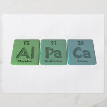 Alpaka-Al-PA-CA-Aluminium-Protactinium-Kalzium Personalisierte Flyer