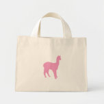 Alpaka-Silhouette (im Rosa) Leinentasche