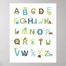Alphabet-Plakat in den erdigen Farben