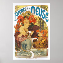 Alphonse (Alfons) Mucha:  Bieres De-La Maas Posterdruck
