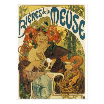 Alphonse Mucha - Bieres de la Muse postkarten