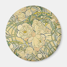 Alphonse Mucha - Blumen Magnete