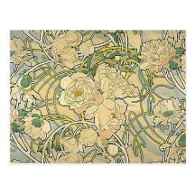 Alphonse Mucha - Blumen Postkarte