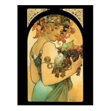 Alphonse Mucha ~ Frucht (1897) Postkarten