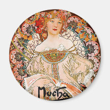 Alphonse Mucha - Frühling Kühlschrankmagnete