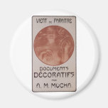 Alphonse Mucha ~ Kunst Nouveau ~ dokumentiert Deco Kühlschrankmagnet