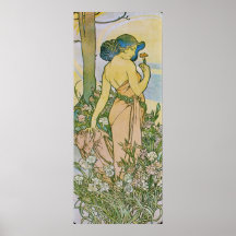 Alphonse Mucha. L 'Oeillet/Gartennelke, 1897 Poster