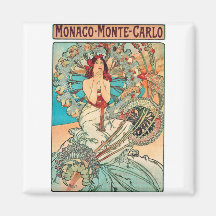 Alphonse Mucha Monaco, Monte Carlo, 1897 Kühlschrankmagnete