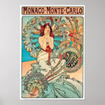 Alphonse Mucha Monaco, Monte Carlo, 1897 Plakatdrucke