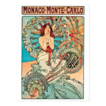 Alphonse Mucha Monaco, Monte Carlo, 1897 Postkarte