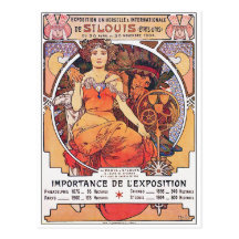 Alphonse Mucha - Weltausstellung St. Louis 1904 Postkarte