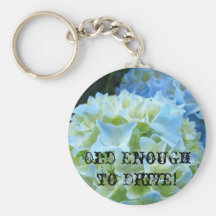 Alt genug fahren! Schlüsselkette BlauHydrangeas Schlüsselanhänger